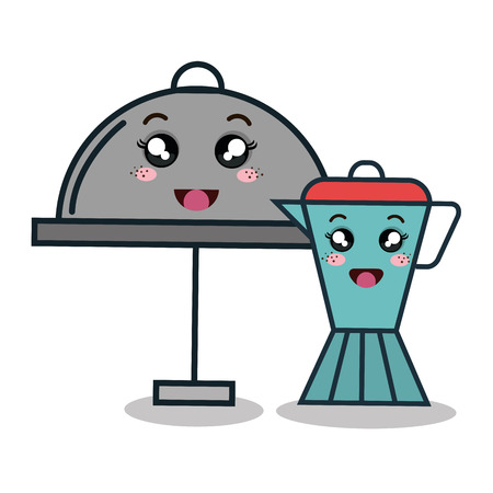 cartoon maker coffee catering facial expression isolated design, vector illustration  graphicのイラスト素材