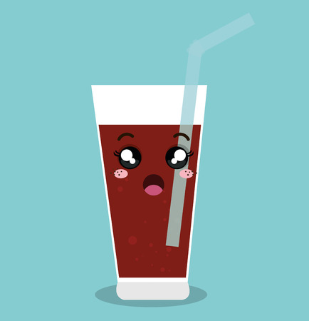 cartoon glass straw beverage drink design isolated vector ilustration eps 10のイラスト素材
