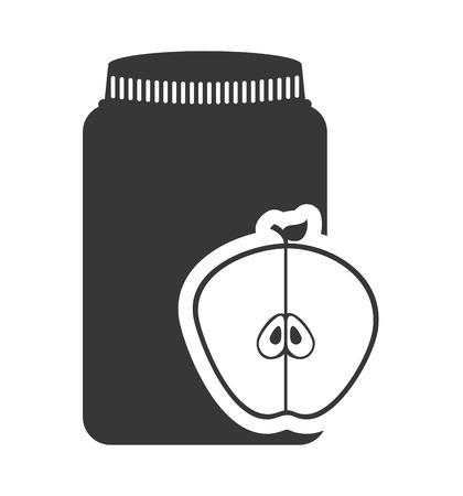 canned fruit in mason jar monochrome silhouette vector illustration designのイラスト素材