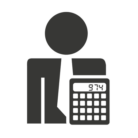 businessman silhouette with economy icon vector illustration designのイラスト素材