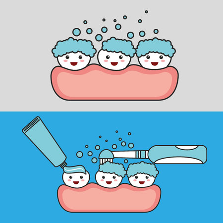 dental healthcare equipment flat icons vector illustration designのイラスト素材