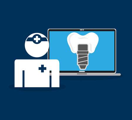 dental healthcare online icon vector illustration designのイラスト素材