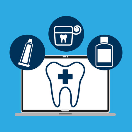 dental healthcare online icon vector illustration designのイラスト素材
