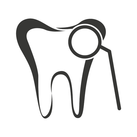 tooth silhouette with dental care icon vector illustration designのイラスト素材