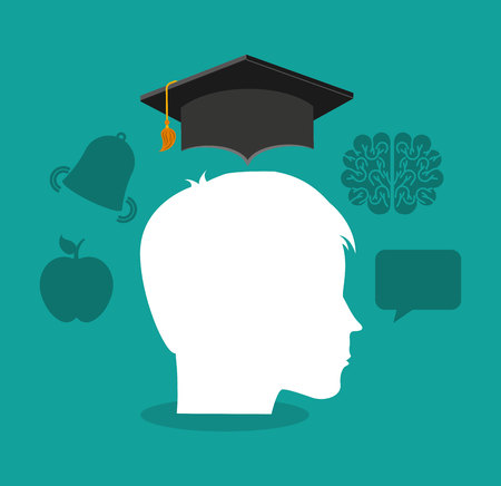 education learning flat icons vector illustration designのイラスト素材