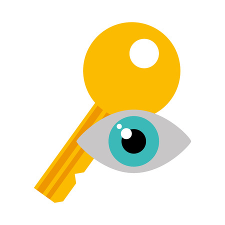 key security symbol flat icon vector illustration designのイラスト素材