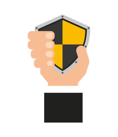 shield security system flat icon vector illustration designのイラスト素材