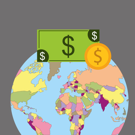 global economy planet concept vector illustration designのイラスト素材