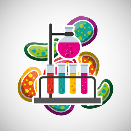 tube test laboratory experiment icon vector illustration designのイラスト素材