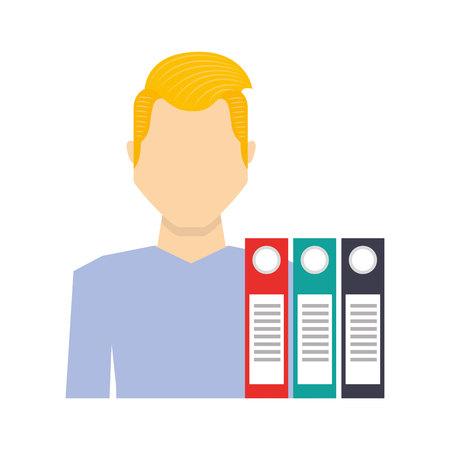 businessman avatar with business icon vector illustration designのイラスト素材