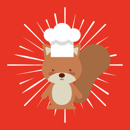 animal chef character kids menu vector illustration designのイラスト素材