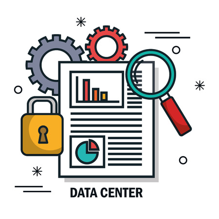 document security data center isolated vector illustrationのイラスト素材