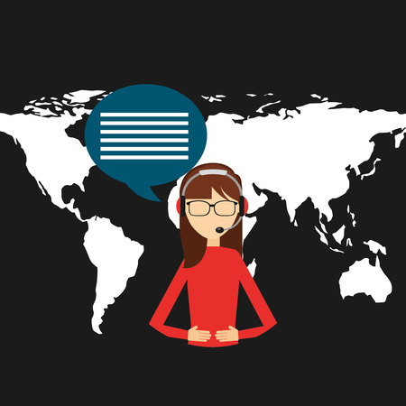 customer service flat icons vector illustration designのイラスト素材