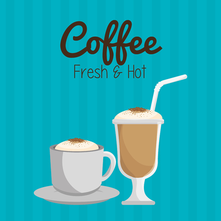 coffee cup and glass straw graphic vector illustration eps 10のイラスト素材
