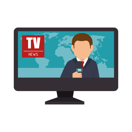 reporter tv lcd news graphic vector illustrationのイラスト素材