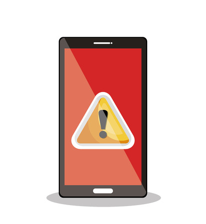 icon warning smartphone alert isolated graphic vector illustrationのイラスト素材