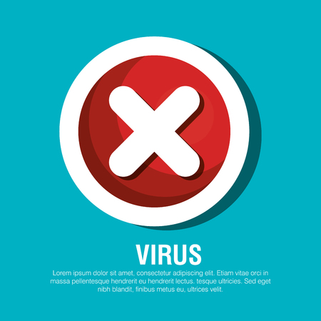 button virus protection error isolated vector illustrationのイラスト素材