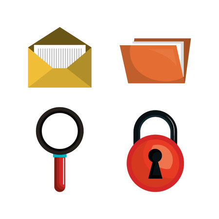 collection safeti system data pc graphic isolated vector illustrationのイラスト素材