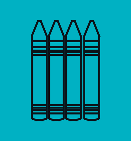 cartoon crayons colors graphic isolated vector illustrationのイラスト素材