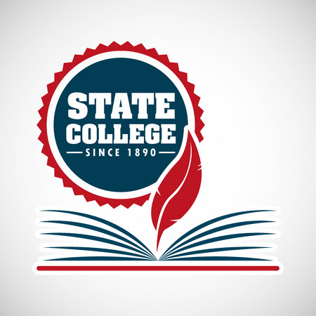 state college emblem education vector illustration designのイラスト素材