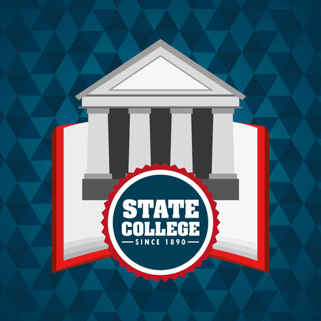 state college emblem education vector illustration designのイラスト素材