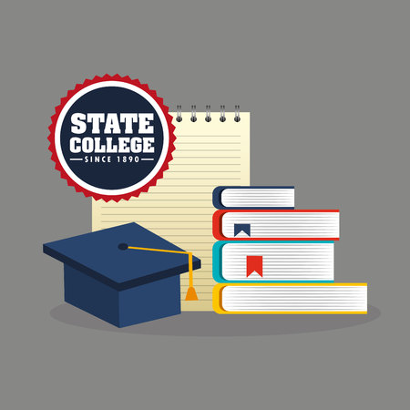 state college emblem education vector illustration designのイラスト素材