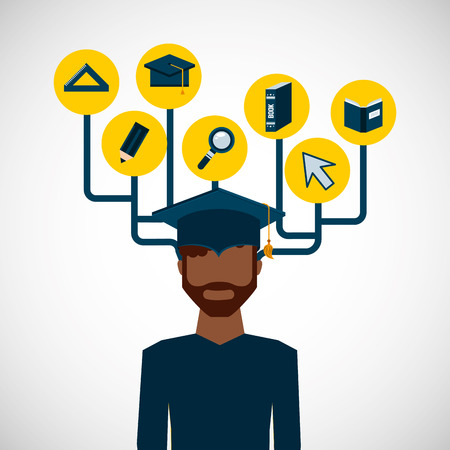 university student graduation icon vector illustration designのイラスト素材