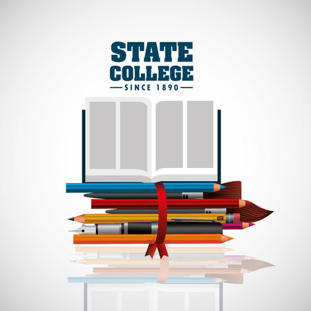state college emblem education vector illustration designのイラスト素材