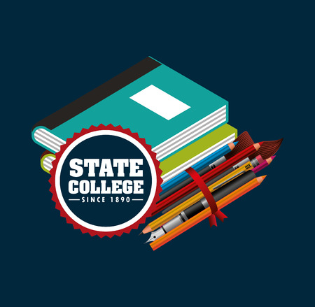 state college emblem education vector illustration designのイラスト素材