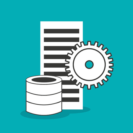 big data center flat icons vector illustration designのイラスト素材