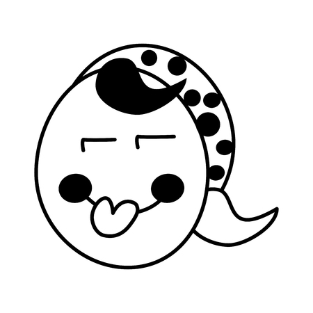 avatar woman smiling  face. hand drawn design. vector illustrationのイラスト素材