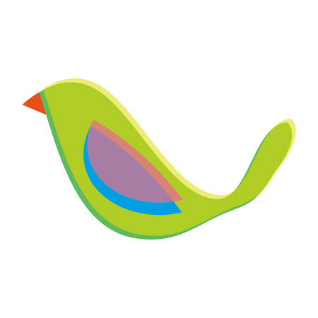 colorful bird animal cartoon. side view. vector illustrationのイラスト素材