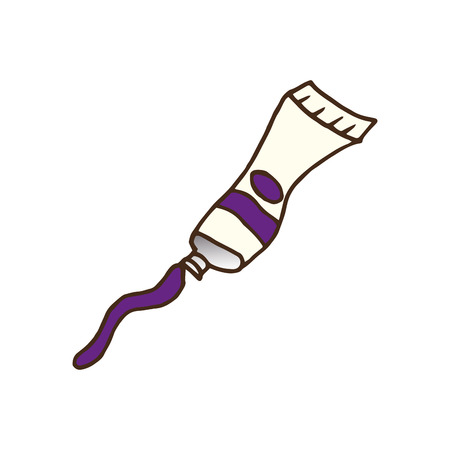 art purple paints tube. drawn design. vector illustrationのイラスト素材