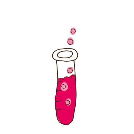 test tube with pink liquid. chemistry element. vector illustrationのイラスト素材