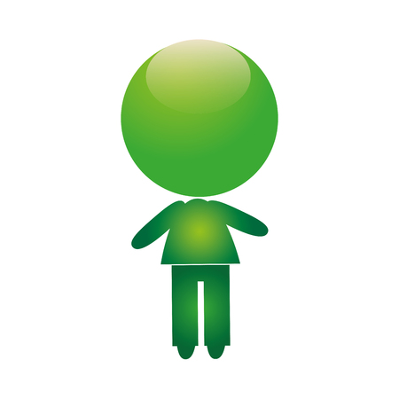 green avatar human man. male person user. vector illustrationのイラスト素材