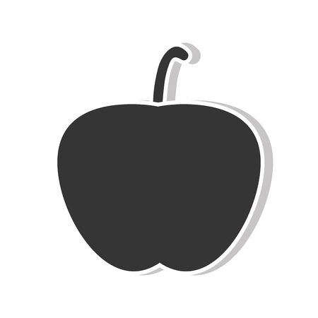 apple fresh fruit healthy food silhouette. vector illustrationのイラスト素材