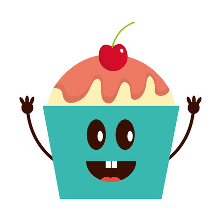 delicious sweet cupcake icon vector illustration designのイラスト素材