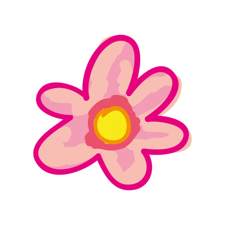 pink floral flower.  nature plant decoration. drawn design. vector illustrationのイラスト素材