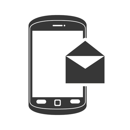 smartphone mobile phone and envelope message. communication and technology device. vector illustrationのイラスト素材