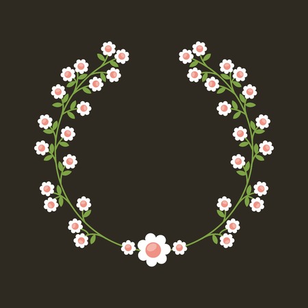 floral decoration beautiful frame vector illustration designのイラスト素材