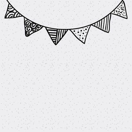 garland party decoration drawn vector illustration designのイラスト素材