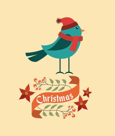 merry christmas animal character vector illustration, eps10のイラスト素材