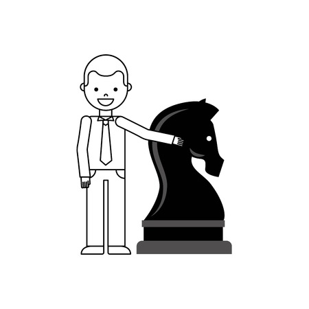chess horse strategy business vector illustration designのイラスト素材
