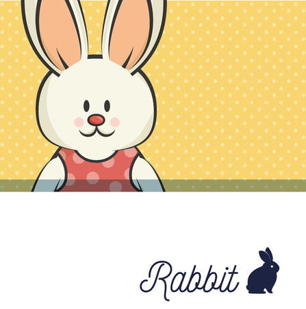 cute rabbit animal. bunny cartoon. colorful design. vector illustrationのイラスト素材