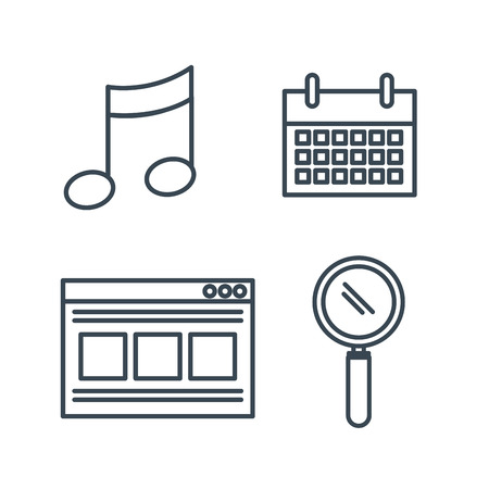 silhouette secutiry set online data design vector illustration eps 10のイラスト素材