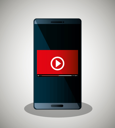 smartphone video line streaming icon design vector illustrationのイラスト素材
