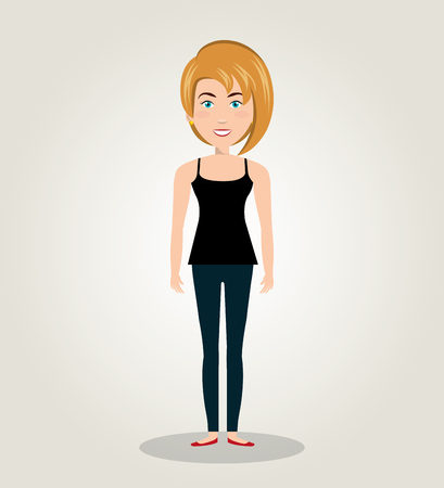 character female standing human resources icon vector illustrationのイラスト素材