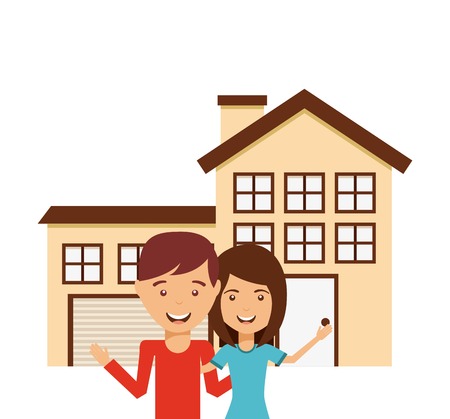 happy family members concept vector illustration designのイラスト素材