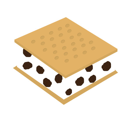 delicious cookie ice cream vector illustration designのイラスト素材