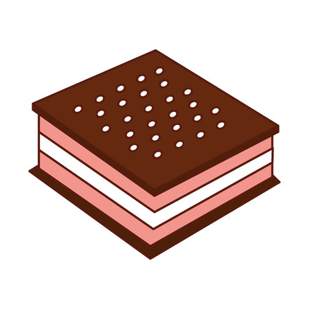 delicious cookie ice cream vector illustration designのイラスト素材